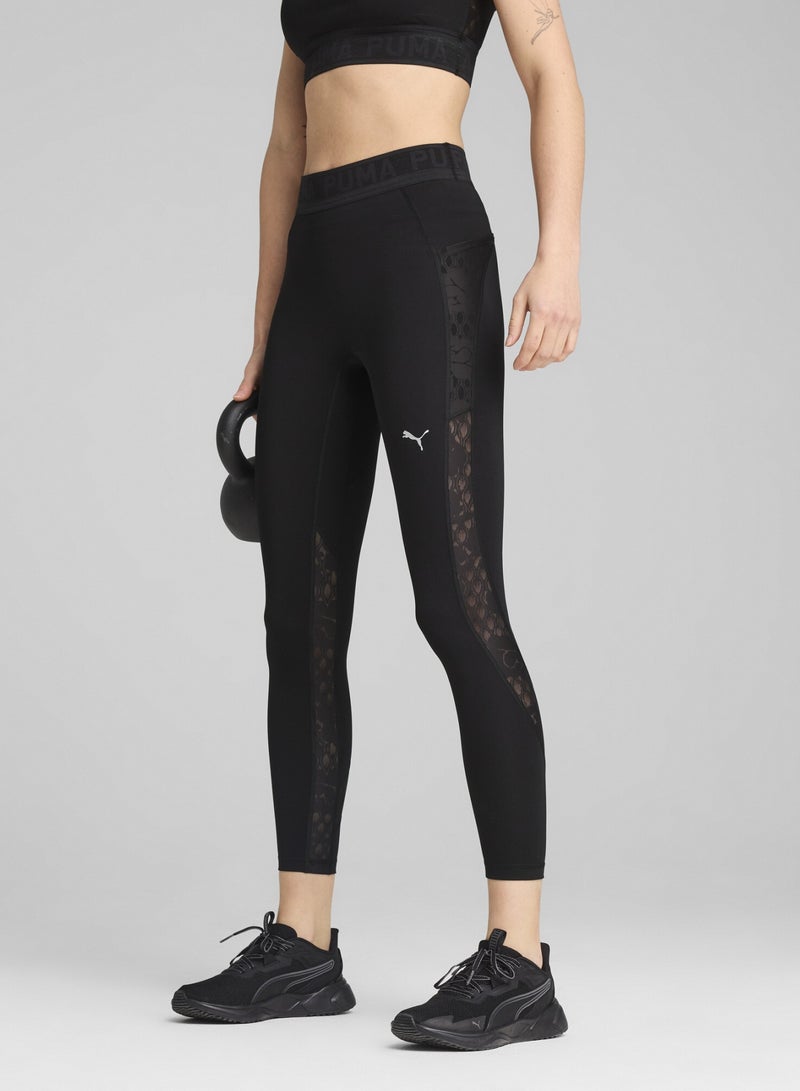 PUMA LACE Womens Black High-Waisted 7/8 Tights - Image 1